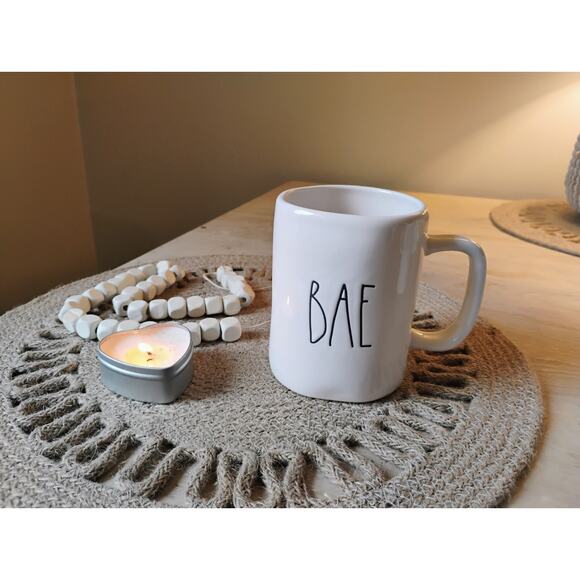 Rae Dunn Coffee Mug With The Word "BAE" Etched In. - Picture 2 of 4